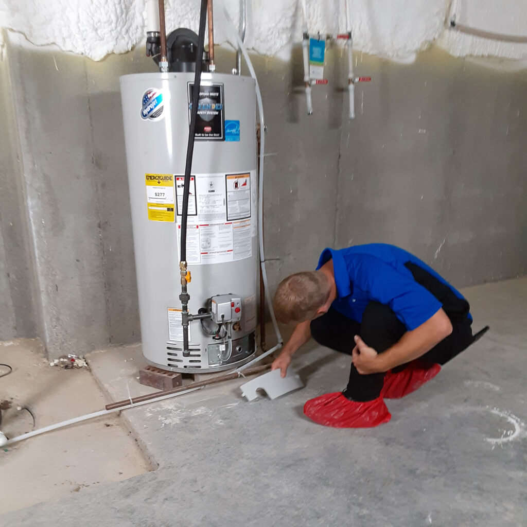 Plumber and water heater